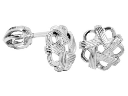 Stříbrné propletené náušnice šroubek