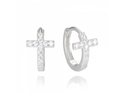 59121 1 minet stribrne nausnice krizky se zirkony