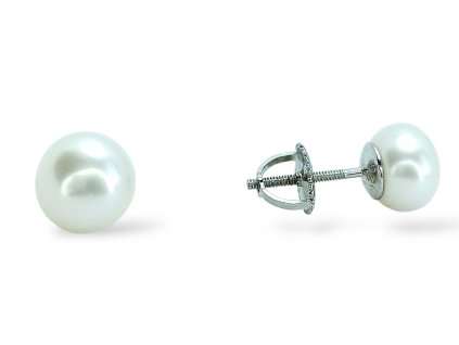 Stříbrné perličkové náušnice šroubek