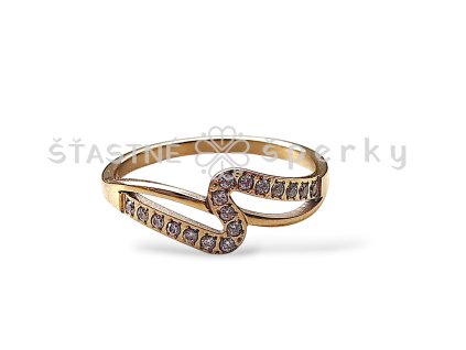 Ocelový pozlacený prsten vlnka gina