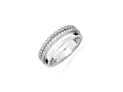 Stříbrný trojřadý prsten