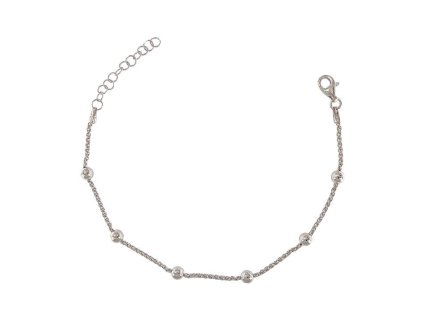 Stříbrný náramek spiga s kuličkami