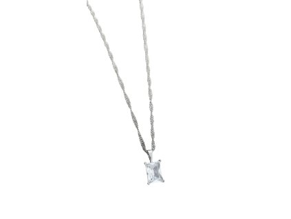 Ocelový hranatý přívěsek s řetízkem