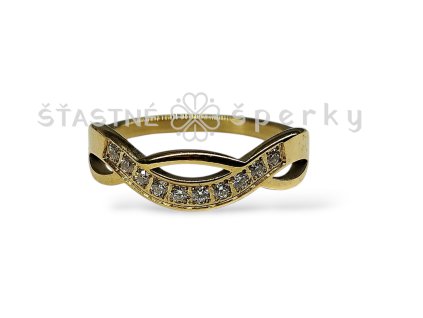 Ocelový pozlacený prsten Mary