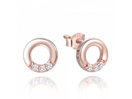 72204 1 1378 minet rose gold stribrne nausnice krouzky se zirkony