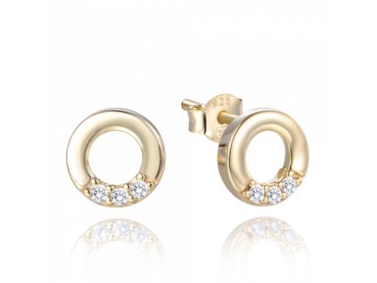 59979 1 0998 minet pozlacene stribrne nausnice krouzky se zirkony
