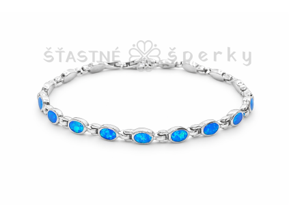Opálový náramek modrý oválný