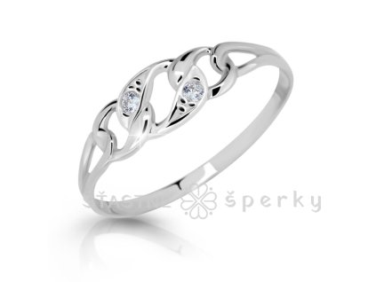 Zlatý nádherný prsten bílé zlato