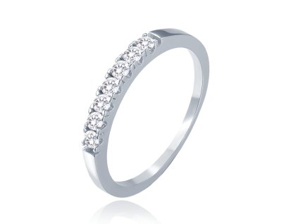 Elegantní stříbrný prsten s bílými zirkony