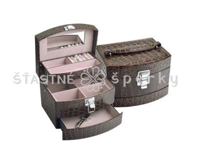 Hnědá šperkovnice vzor lesk