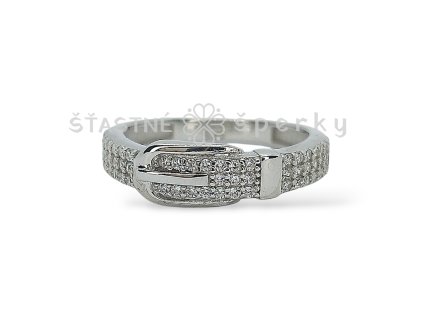 Stříbrný prsten opasek se zirkony