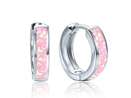 Elegantní stříbrné náušnice s růžovým opálem