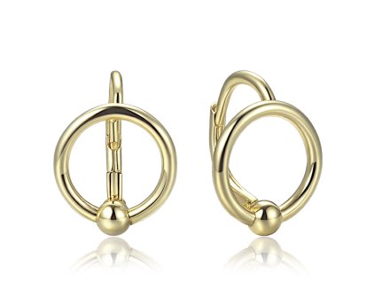 Elegantní pozlacené stříbrné náušnice kroužky
