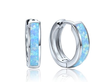 Elegantní stříbrné náušnice s modrým opálem