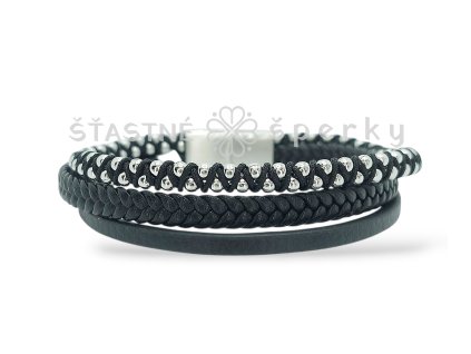 Ocelový pánský náramek černý