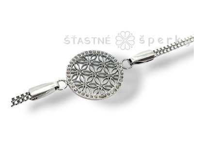 Ocelový náramek květ