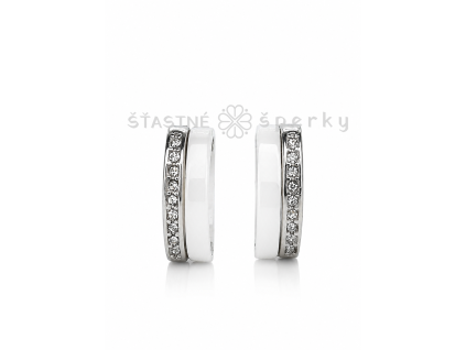 Ocelové náušnice keramika bílá