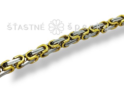 Ocelový náramek bicolour královský