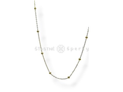 Ocelový pozlacený řetízek kuličky