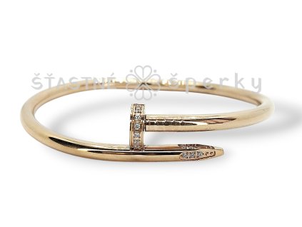 Ocelový náramek hřebík rose kamínky