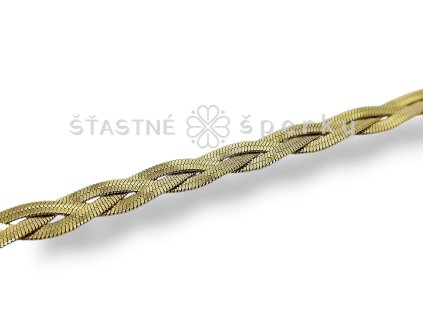 Ocelový pozlacený pletený náramek