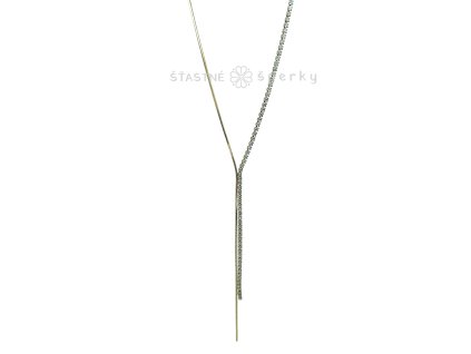 Ocelový pozlacený štrasový náhrdelník