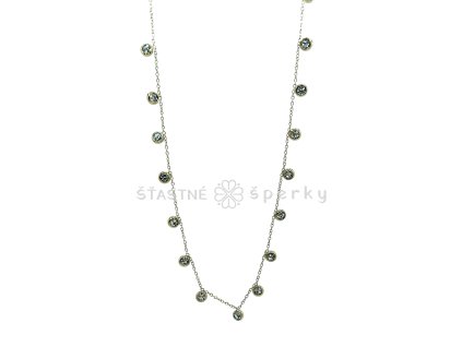 Ocelový pozlacený náhrdelník s kamínky