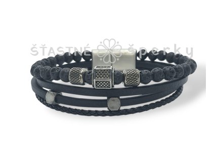 Ocelový náramek černý