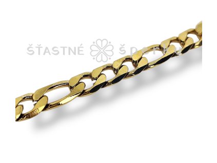 Ocelový pozlacený náramek Figaro