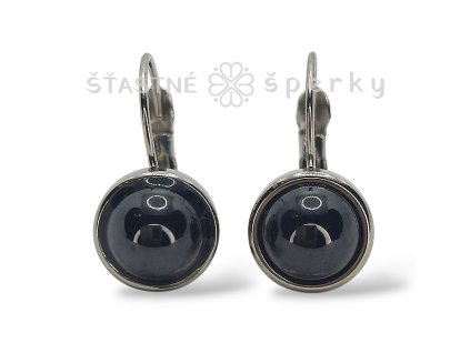 Ocelové náušnice keramika černá