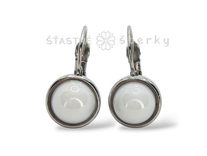 Ocelové náušnice keramika bílá
