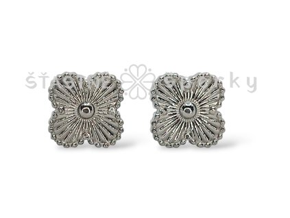 Ocelové náušnice čtyřlístek