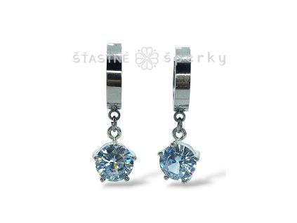 Ocelové náušnice kruhy s kamínkem