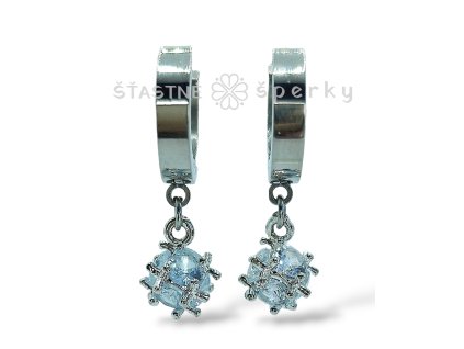 Ocelové náušnice kruhy s kamínky koule