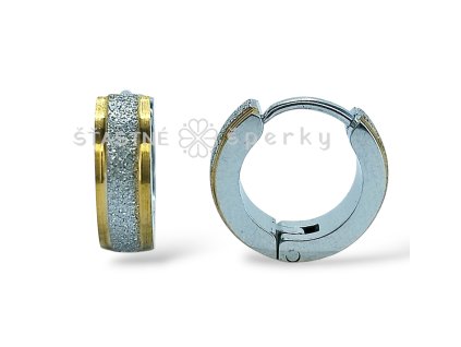 Ocelové náušnice kruhy kombinace třpyt