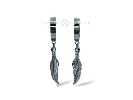 Ocelové náušnice pírka