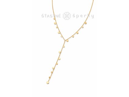 Ocelový pozlacený náhrdelník s penízky