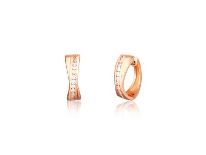 Rose golf náušnice kruhy se zirkony