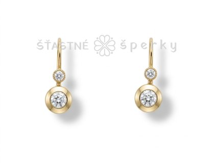 Zlaté náušnice dva kameny