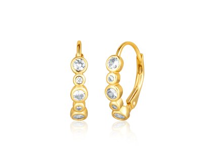 Nádherné stříbrné pozlacené náušnice pět kamenů