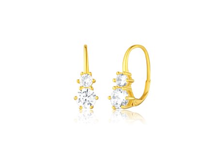 Stříbrné pozlacené náušnice dva kameny