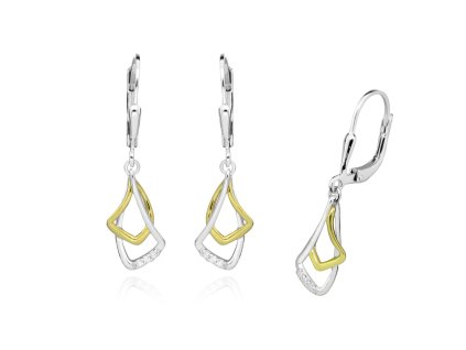 Náušnice stříbrné kombinace Zui