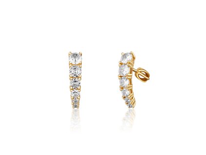 Nádherné pozlacené náušnice šest kamenů šroubek