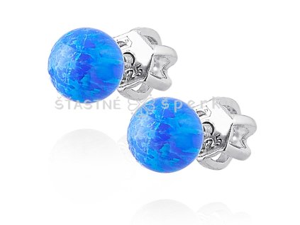 Stříbrné opálové náušnice modré šroubek