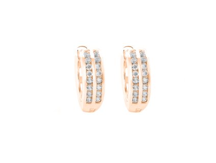 Stříbrné rose náušnice kruhy se zirkony