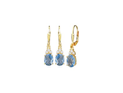 Stříbrné pozlacené náušnice modré Daphne