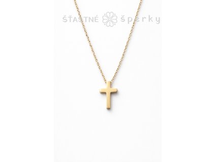 Ocelový pozlacený náhrdelník kříž