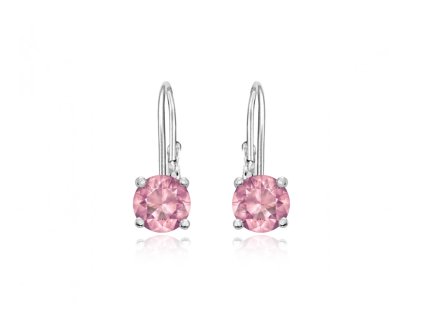 Stříbrné náušnice růžové LEA