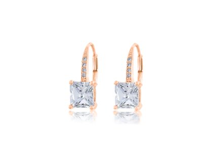 Stříbrné náušnice rose hranaté