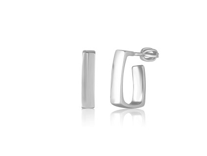 Stříbrné hranaté kruhy šroubek